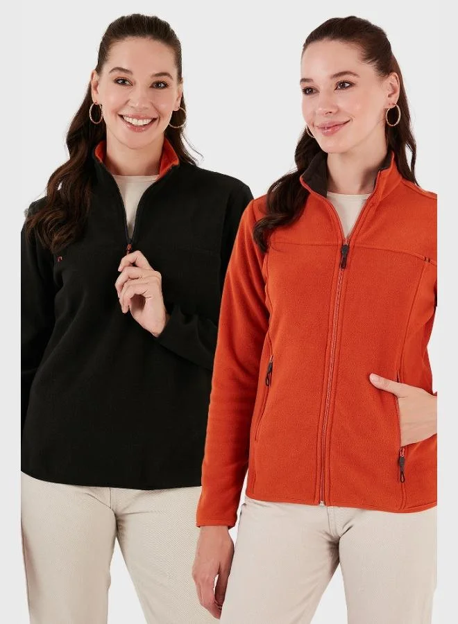 ليلا جاكيت نسائي من الفليس قطعتين ليلى بقصة ضيقة ناعم ومقاوم للتكتل وعدم الوبر