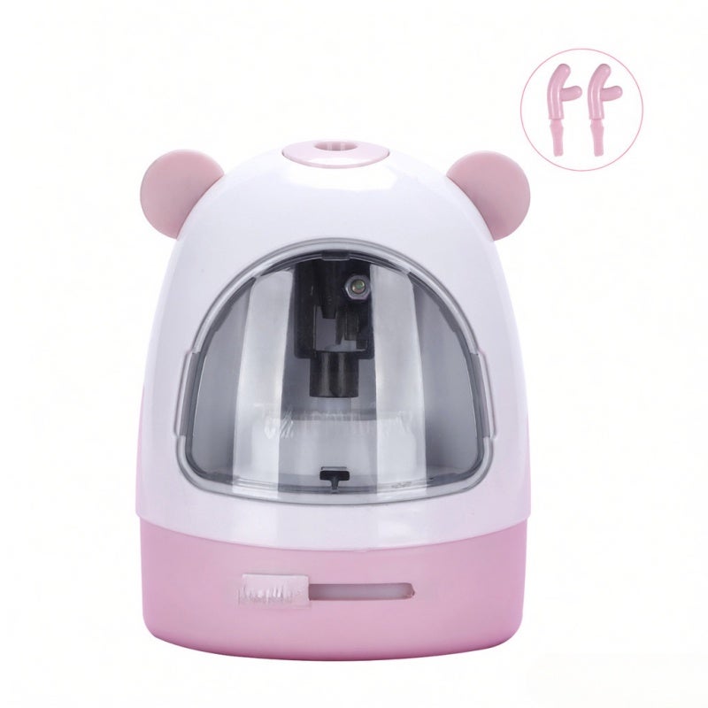 Electric Pencil Sharpener: Pink 2 AA Batteries Operated - Sharpness-adjustment Auto Electric Pencil Sharpener for Kids Home Classroom Office - Image 1