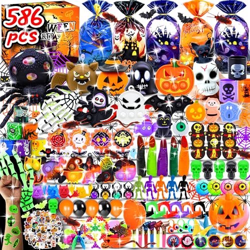 Pistroy 586 PCS Halloween Party Favors for Kids Bulk Toys for Trick or Treat Non Candy Fillers Classroom Prizes Goodie Bags Stuffers Treasure Box Gifts - Image 1