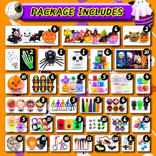 Pistroy 586 PCS Halloween Party Favors for Kids Bulk Toys for Trick or Treat Non Candy Fillers Classroom Prizes Goodie Bags Stuffers Treasure Box Gifts - Image 5