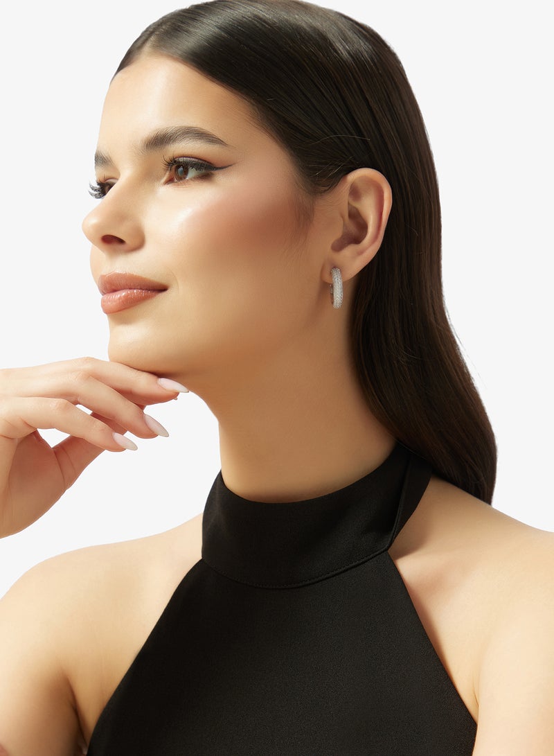 جس أقراط دائرية مرصعة بالزركون - Image 4