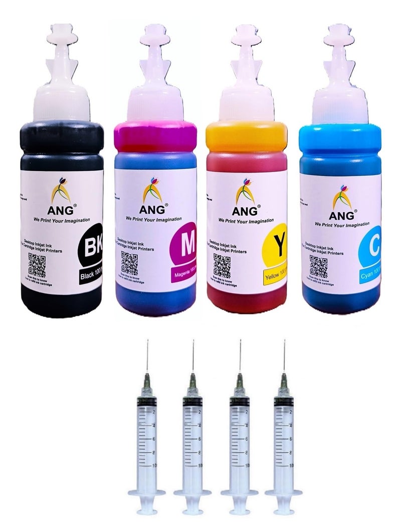 ANG Refill Set Compatible for PIXMA TS3370s, PIXMA MG2577s, Pixma TS207 Ink Bottle with Syringe - Image 1