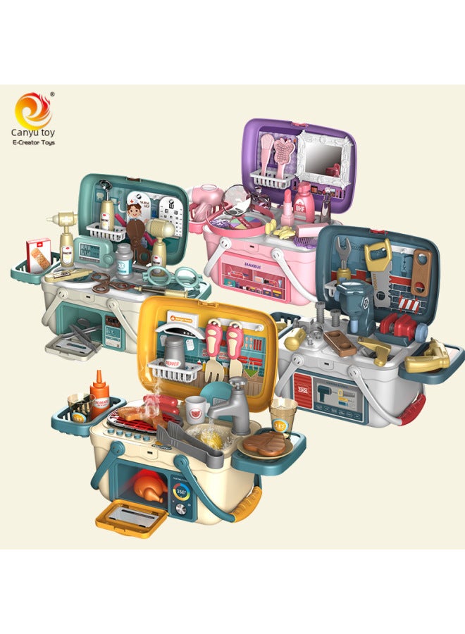 Children's Play Toy Set Educational Cooking Kitchen Dresser Toolbox Medical Box Simulation Toys Wholesale-Color:Pet Care -23PCs - Image 2