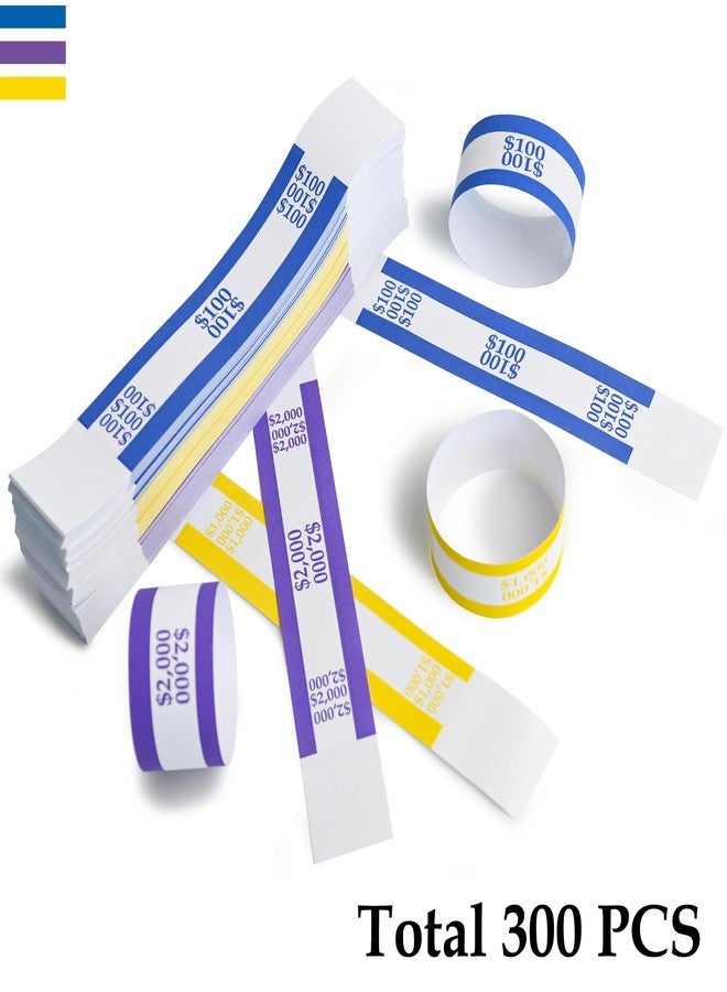 L LIKED 100 PCS Currency Straps Money Bands, Self Sealing Money Bill Wrappers ($100, $1000, $2000) - Image 4
