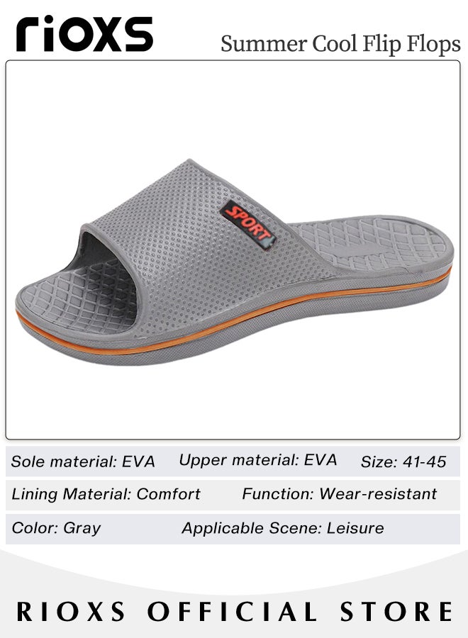 Unisex Shower Slippers, Anti-slip Flat Sliders, Soft Comfortable Flip Flops with Thick Sole, Ideal for Bathroom, Locker Room or Poolside Use