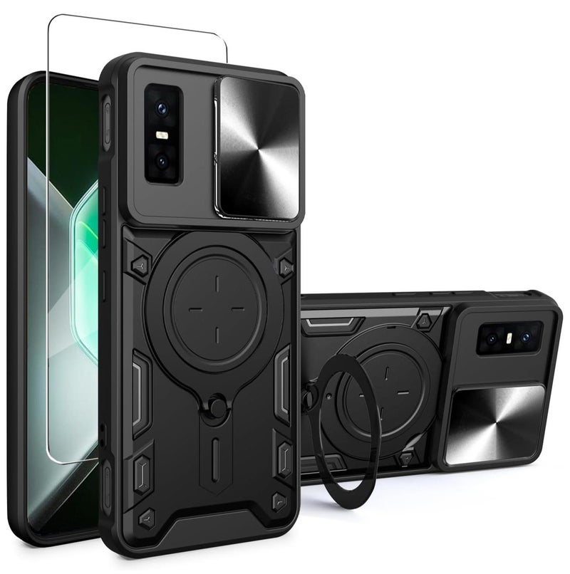CHEROSIN Infinix GT 30 Pro Case and Tempered Glass Screen Protector Set with Slide Camera Cover Magnetic Car Mount for Daily Use and Outdoor Protection - Image 1