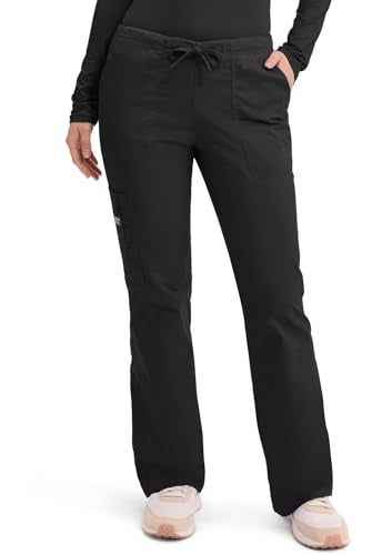 Cherokee Women's Workwear Core Stretch Drawstring Cargo Scrubs Pant, Black, Medium - Image 1