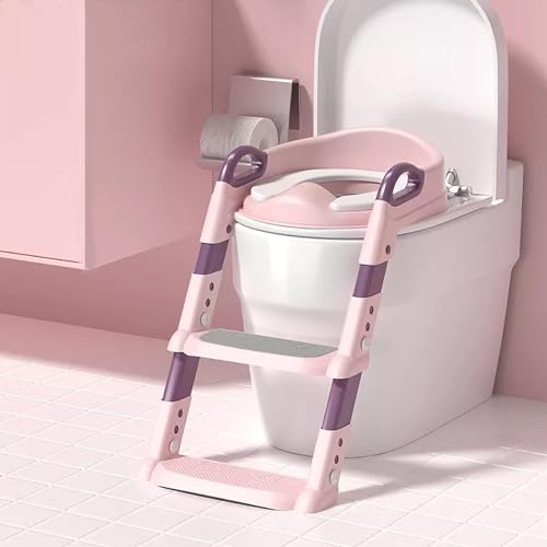 Skylofts Baby Potty Training Seat Potty seat for Kids 1-3 Years Potty Training Stair Potty Seat for Kids 2-5 Years (Pink) - Image 1