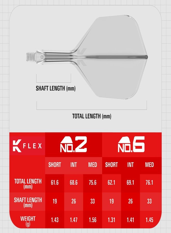 تارجت دارتس ريش وأعمدة سهام Target Darts K Flex المتكاملة، رقم 6 شفاف (متوسط) | عبوة من 3 قطع K-Flex - رقم 6، ريشة وعمود سهام Kflex مصبوبة بالكامل في قطعة واحدة | ملحقات سهام احترافية - Image 4