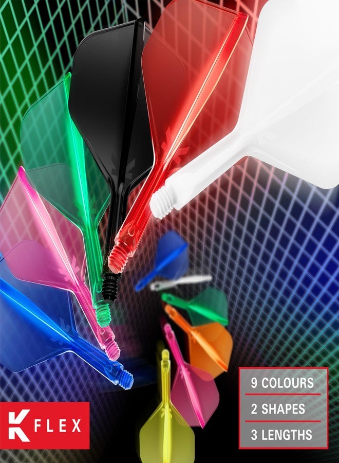 تارجت دارتس ريش وأعمدة سهام Target Darts K Flex المتكاملة، رقم 6 شفاف (متوسط) | عبوة من 3 قطع K-Flex - رقم 6، ريشة وعمود سهام Kflex مصبوبة بالكامل في قطعة واحدة | ملحقات سهام احترافية - Image 2