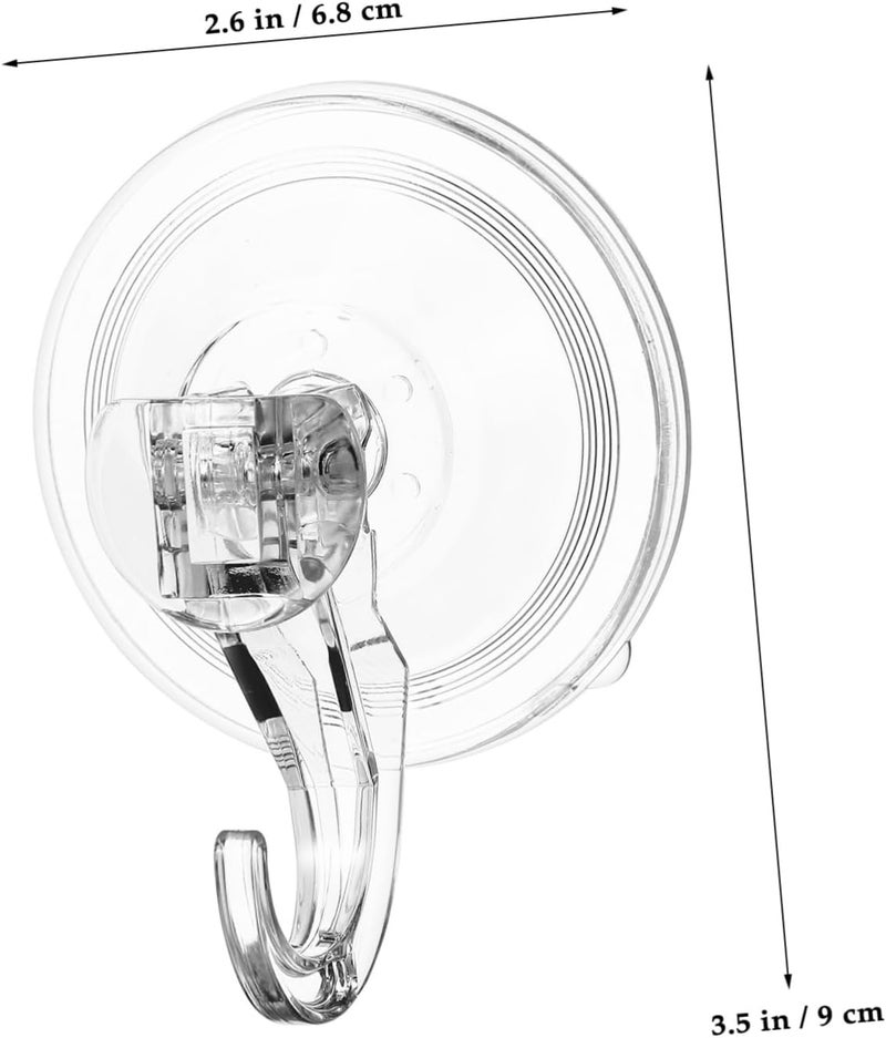 Garneck 4pcs Clear Suction Cup Hooks Sturdy Wreath and Garland Hangers Reusable Utility Hooks for Bathroom and Kitchen No Drill Installation High Weight Capacity Water Resistant Design - Image 2