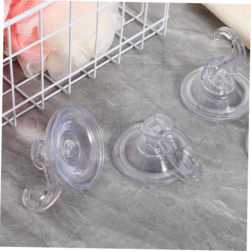 Garneck 4pcs Clear Suction Cup Hooks Sturdy Wreath and Garland Hangers Reusable Utility Hooks for Bathroom and Kitchen No Drill Installation High Weight Capacity Water Resistant Design - Image 4