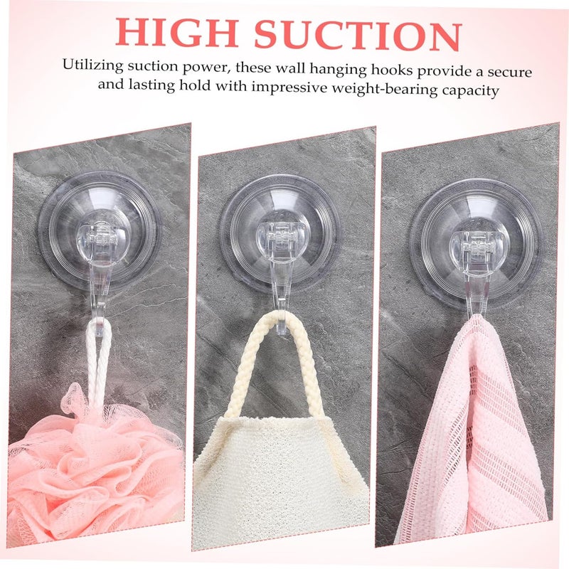 Garneck 4pcs Clear Suction Cup Hooks Sturdy Wreath and Garland Hangers Reusable Utility Hooks for Bathroom and Kitchen No Drill Installation High Weight Capacity Water Resistant Design - Image 3