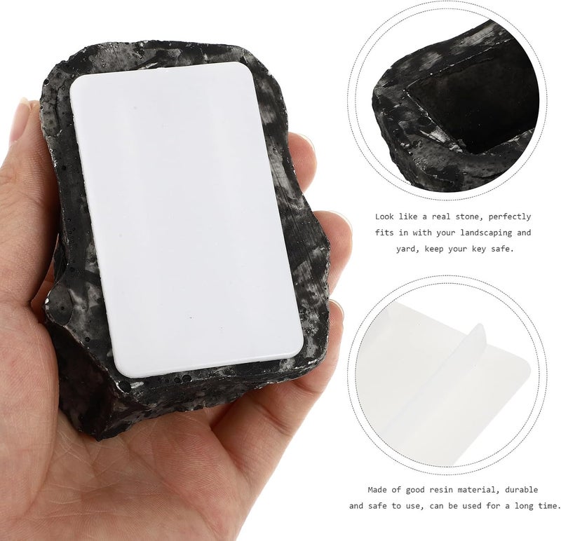 Simulated Stone Key Hider Outdoor Fake Rock Safe for Spare Keys Resin Hideaway Box for Garden House Decorative and Secure Hidden Compartment - Image 3