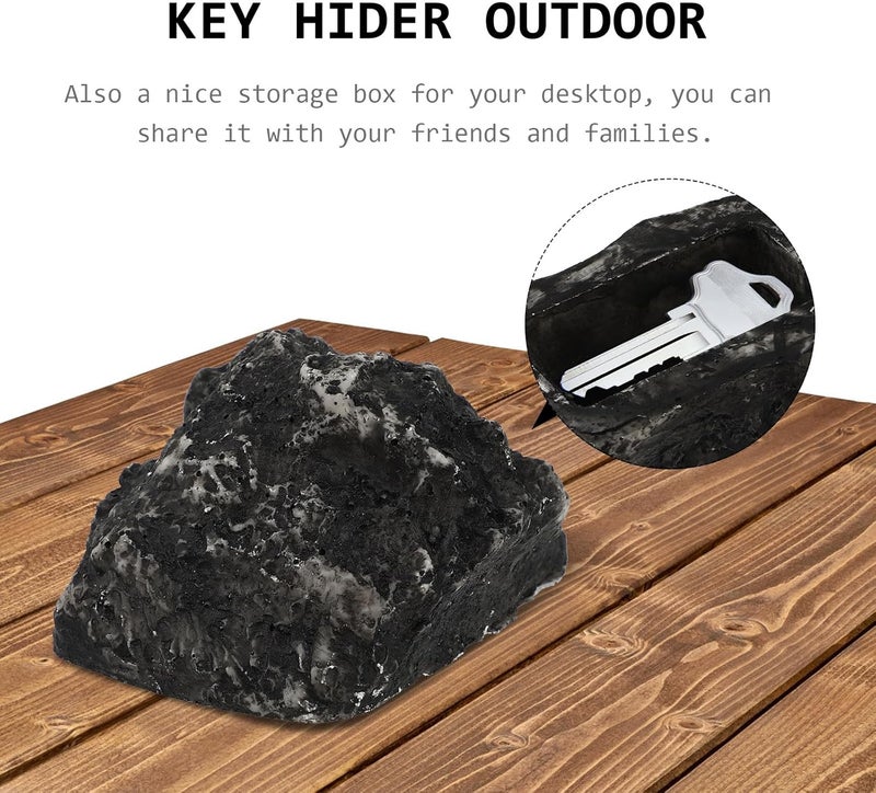 Simulated Stone Key Hider Outdoor Fake Rock Safe for Spare Keys Resin Hideaway Box for Garden House Decorative and Secure Hidden Compartment - Image 5