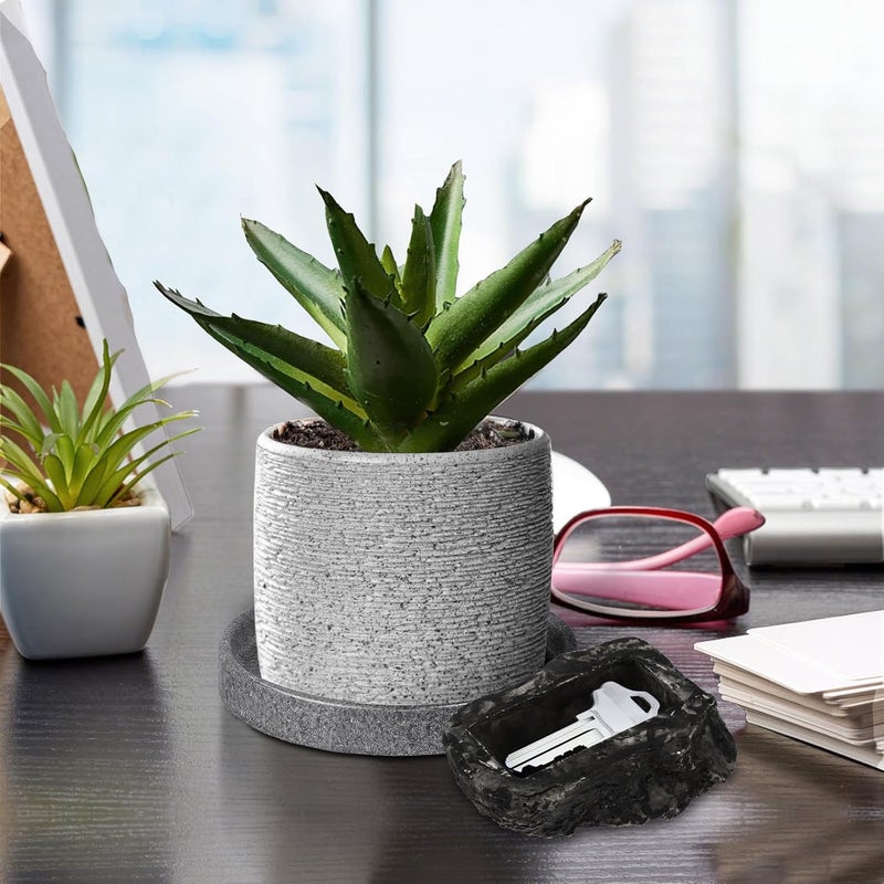 Simulated Stone Key Hider Outdoor Fake Rock Safe for Spare Keys Resin Hideaway Box for Garden House Decorative and Secure Hidden Compartment - Image 4