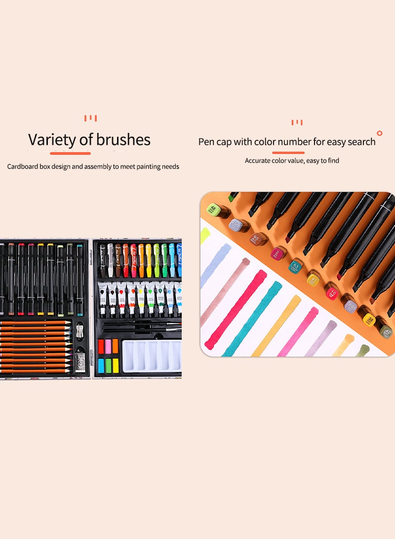 Kidle 53pc Marker Crayon Color Lead Acrylic Paint Powder Brush Art Painting Set For Kids - Image 4