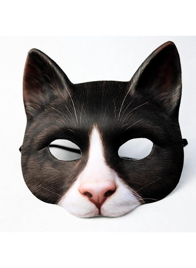 Hosfairy 1Pcs Halloween Half Face Cat Mask Animal Cat Mask For Halloween Christmas Easter Novelty Costume Party Accessory(Style D) - Image 4