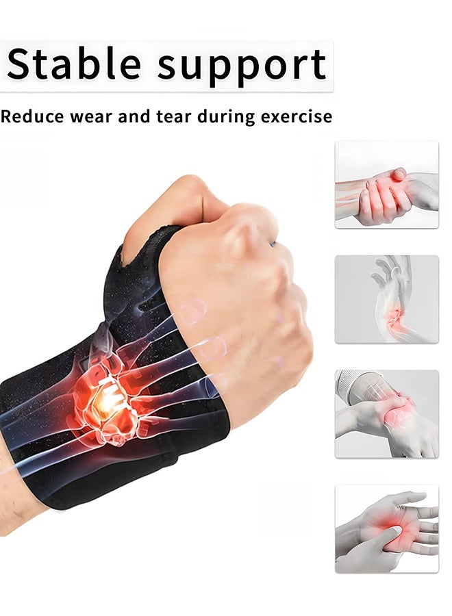 Sweet Life 2 Pack Wrist Compression Strap and Wrist Brace Sport Wrist Support for Fitness, Weightlifting, Tendonitis, Carpal Tunnel Arthritis, Pain Relief-Wear Anywhere-Adjustable (Black) - Image 3
