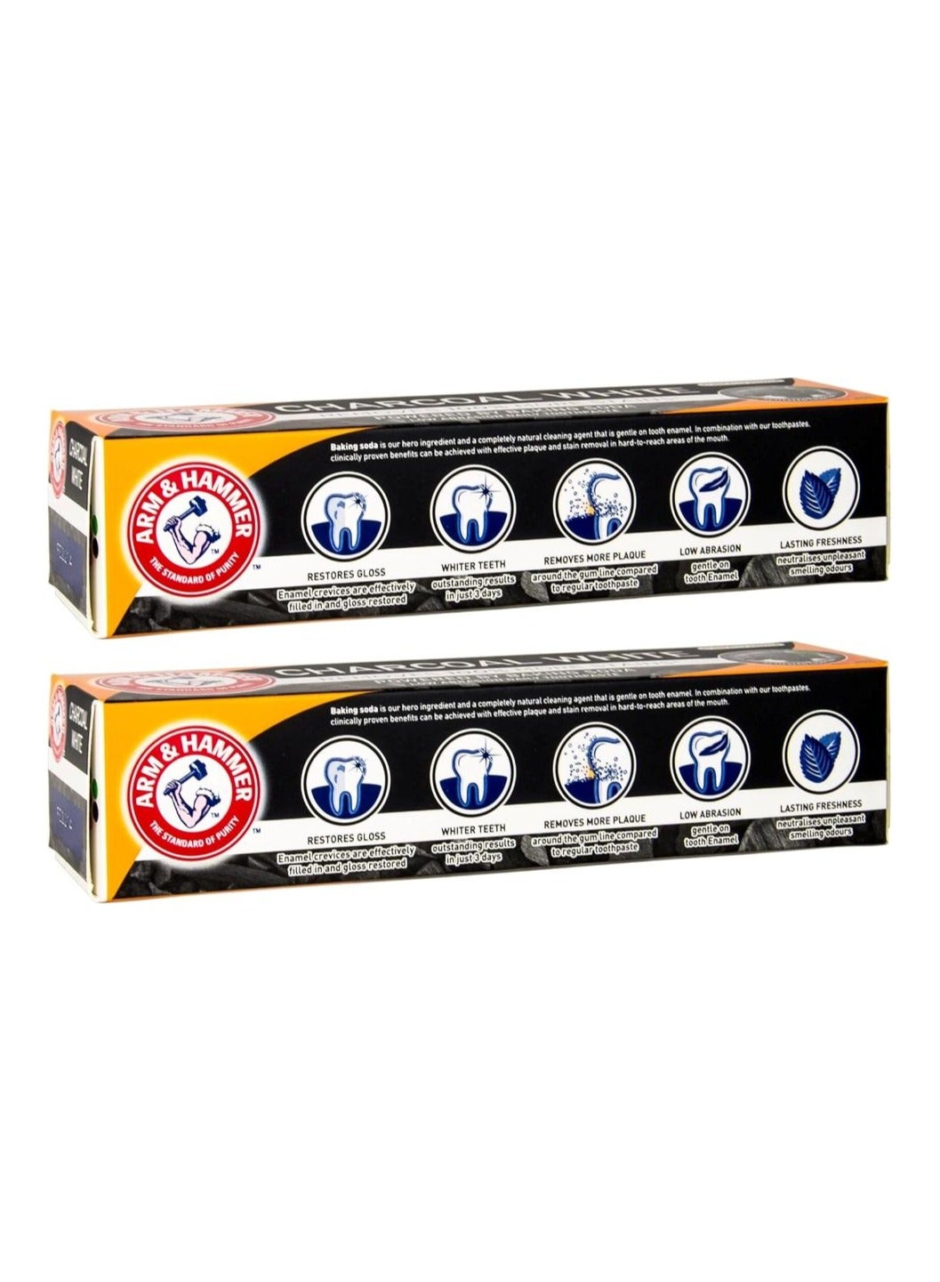 ARM & HAMMER Charcoal White Toothpaste 75ml 2PCS