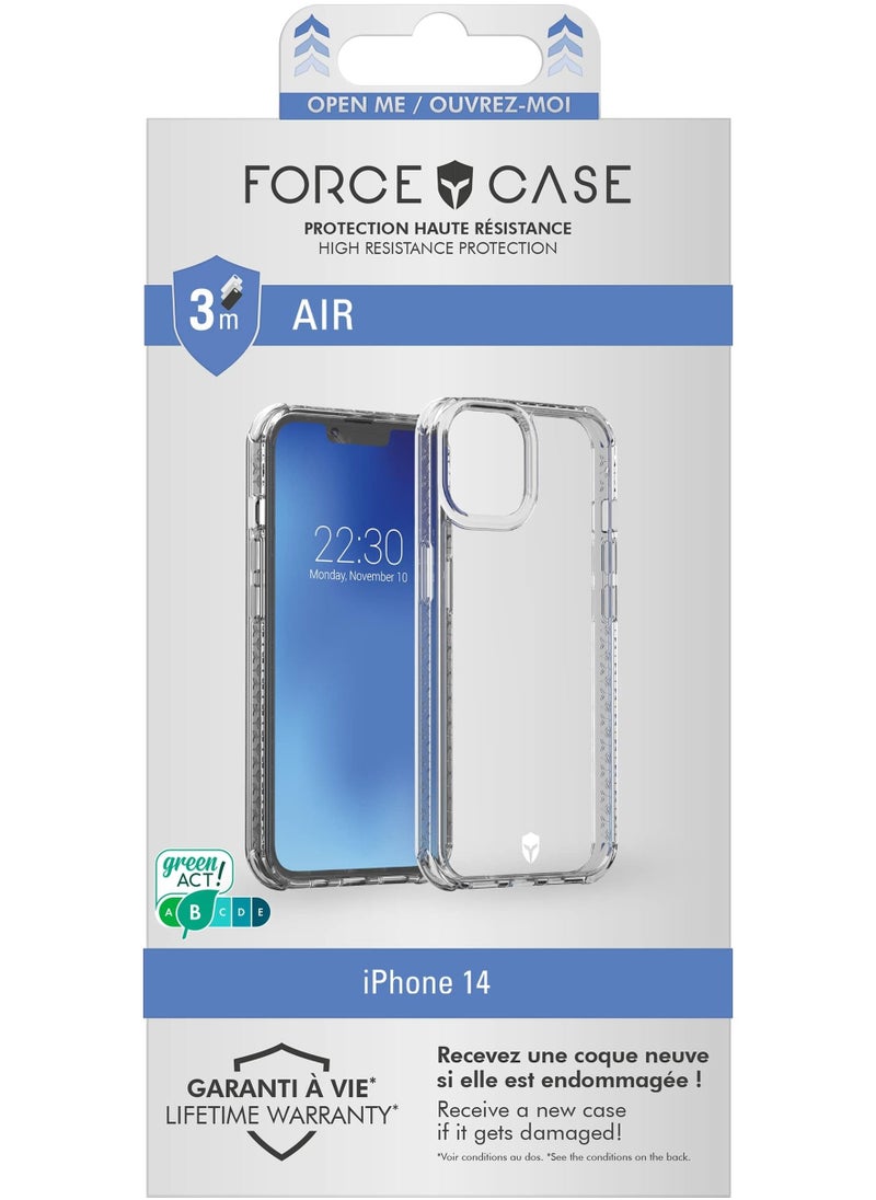 FORCE Force Case iPhone 14 AIR Reinforced Case Lifetime Warranty Transparent - 50% Recycled plastic  - Image 1