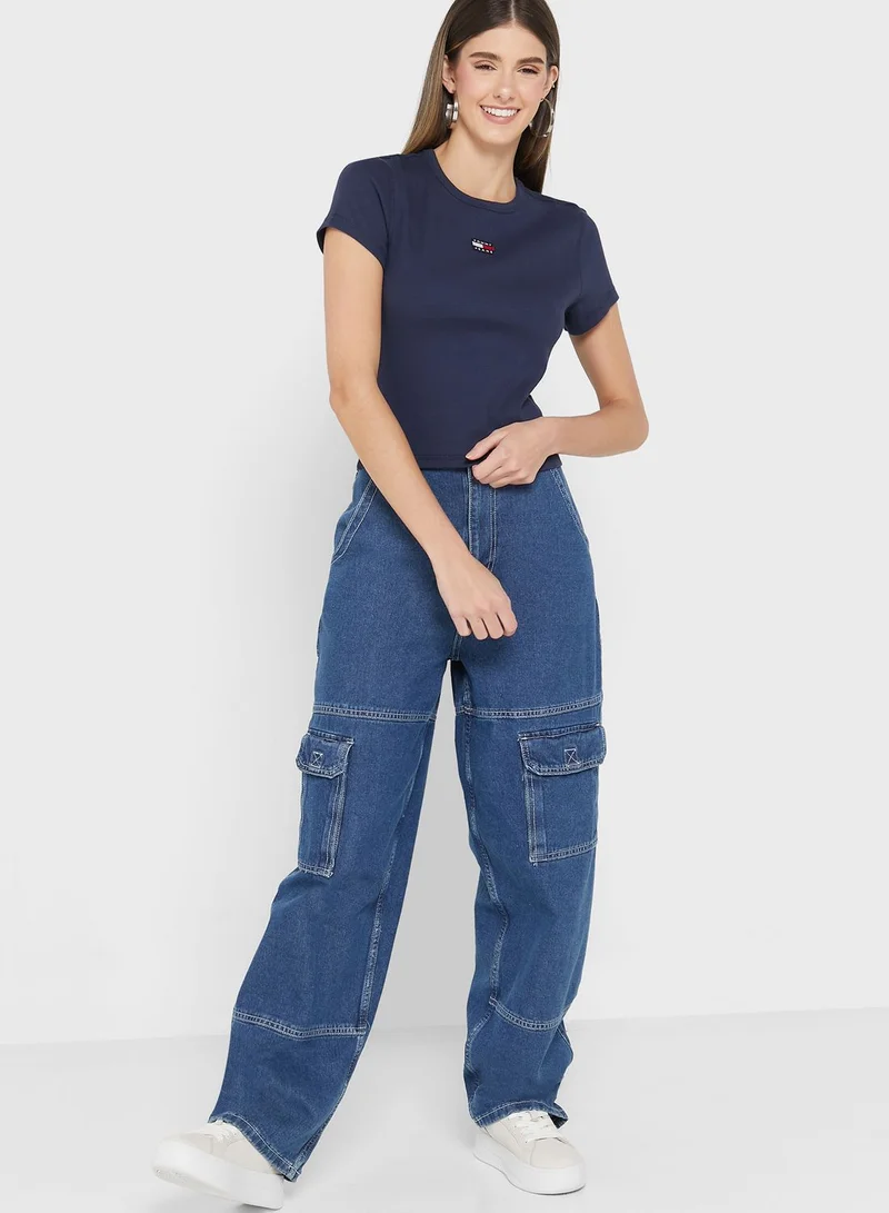TOMMY JEANS Round Neck Logo Top