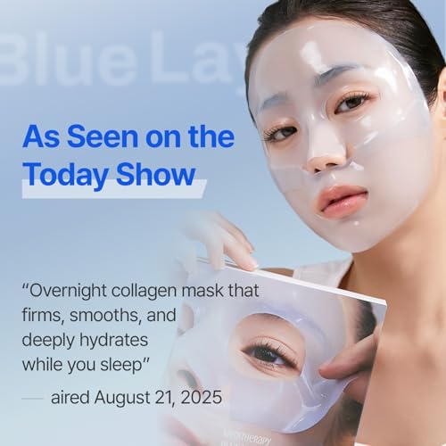 MEDITHERAPY Bluelayer Water Dome Mask - Korean Overnight Collagen Face Mask for Glass Skin, Moisturizing and Firming with Hyaluronic Acid & Blue Agave - Pore Minimizing with Hydrogel Masks for Radiant Glow - 4EA - Image 2