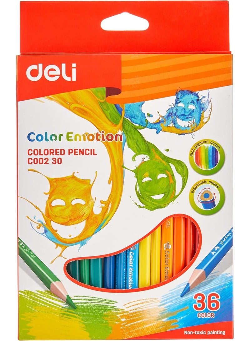 ديلي أقلام تلوين خشبية من كولور إيموشن، 36 قطعة - Image 1