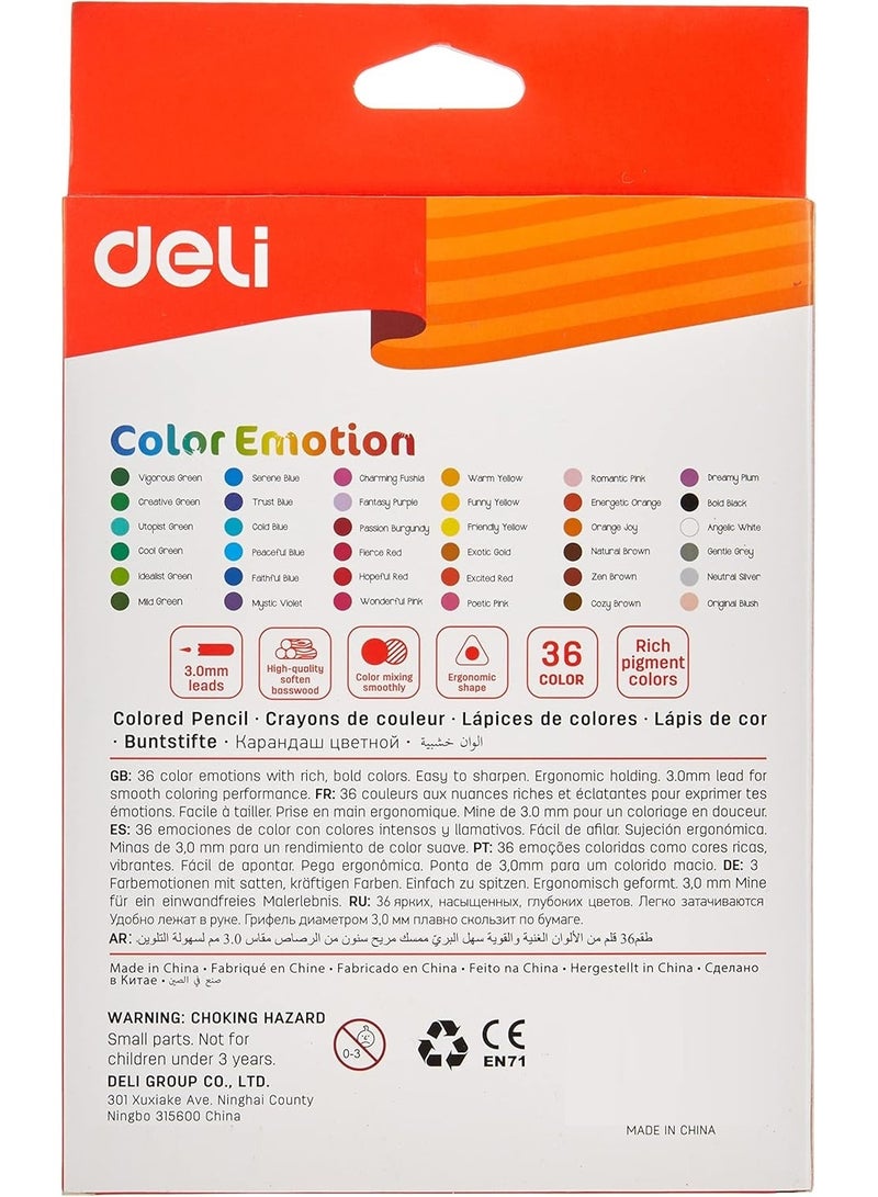 ديلي أقلام تلوين خشبية من كولور إيموشن، 36 قطعة - Image 2