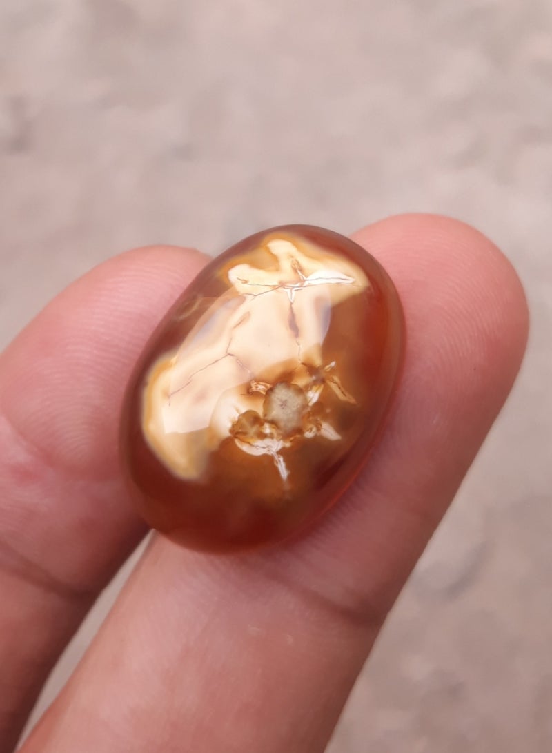 هادي أنماط تجريدية من اليشب الإمبراطوري الطبيعي - 24 قيراطًا - 23 × 16 ملم - Image 3