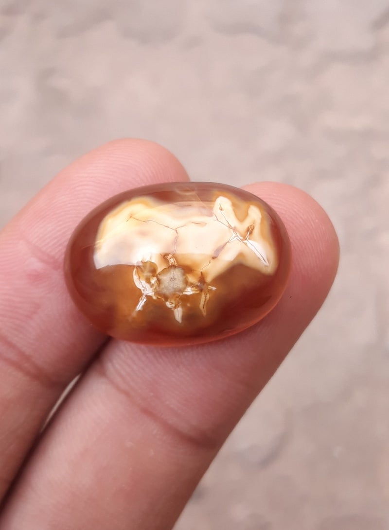 هادي أنماط تجريدية من اليشب الإمبراطوري الطبيعي - 24 قيراطًا - 23 × 16 ملم - Image 4