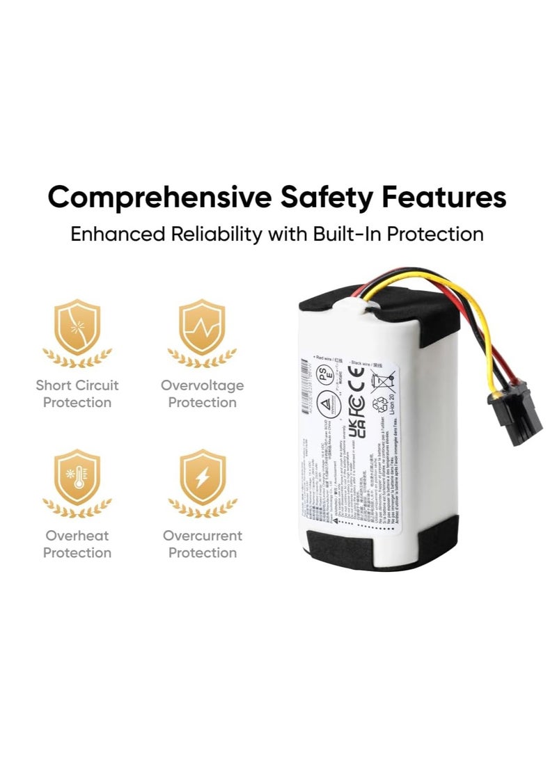 eufy Replacement Battery, 2,500mAh Real Capacity, 14.4V Lithium-Ion Replacement Battery L50/L60 Series Robot Vacuums 30 W T29D3111 Black - Image 2