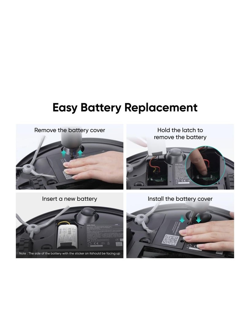 eufy Replacement Battery, 2,500mAh Real Capacity, 14.4V Lithium-Ion Replacement Battery L50/L60 Series Robot Vacuums 30 W T29D3111 Black - Image 5