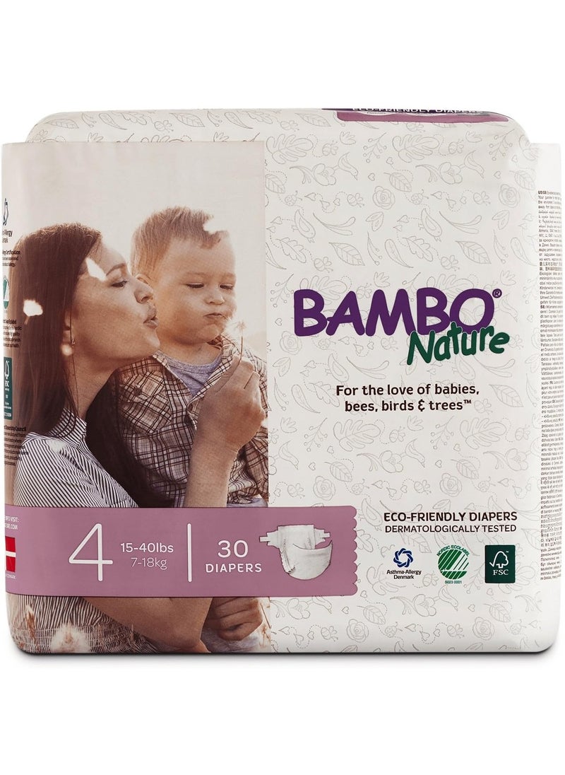 BAMBO NATURE Bambo Nature Eco-Friendly Diapers, Size 4, 7-18 kg (30 diapers) 