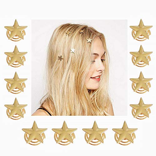 Beetoo 12 Pack Spiral Star Hair Clips Vingate Star Hair Pins, Bridal Twist Hairpin Headpieces for Women Wedding Party (Gold) - Image 4