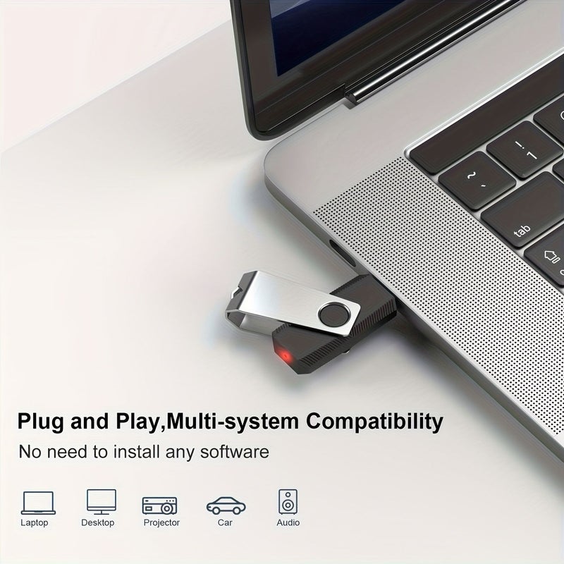 ذاكرة فلاش Vansuny 2 عبوة USB 2.0 سعة 32 جيجابايت لون أسود غطاء معدني دوار 360 درجة محرك إبهام قلم تخزين - Image 5