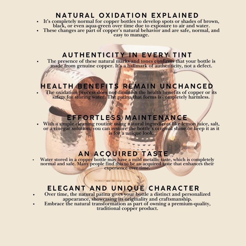 Kitchen Science Large Pure Copper Pitcher (70 oz. /2000 ml) with 2 Tumblers for Drinking Water | Vase | Water Jug Set - Image 2