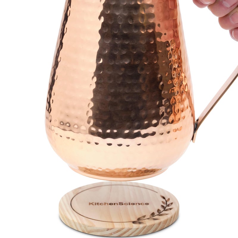 Kitchen Science Large Pure Copper Pitcher (70 oz. /2000 ml) with 2 Tumblers for Drinking Water | Vase | Water Jug Set - Image 4