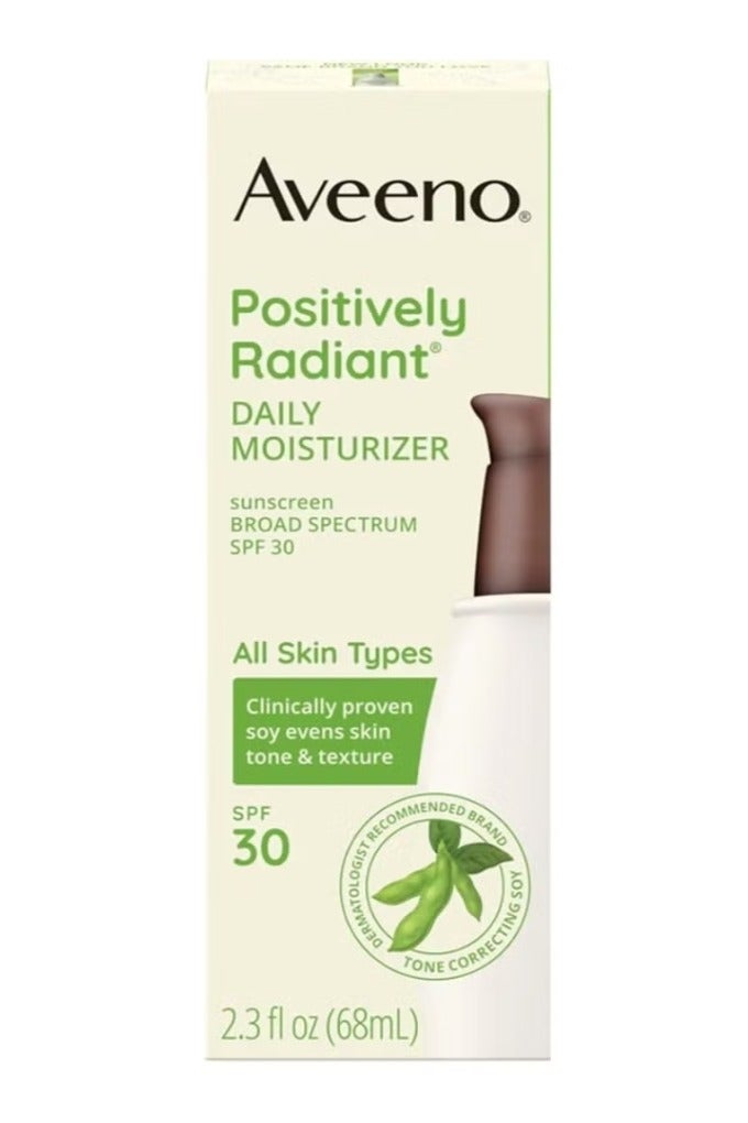 Aveeno Positively Radiant Daily Moisturizer Sunscreen Broad Spectrum spf 30 2.3 fl oz 68ml