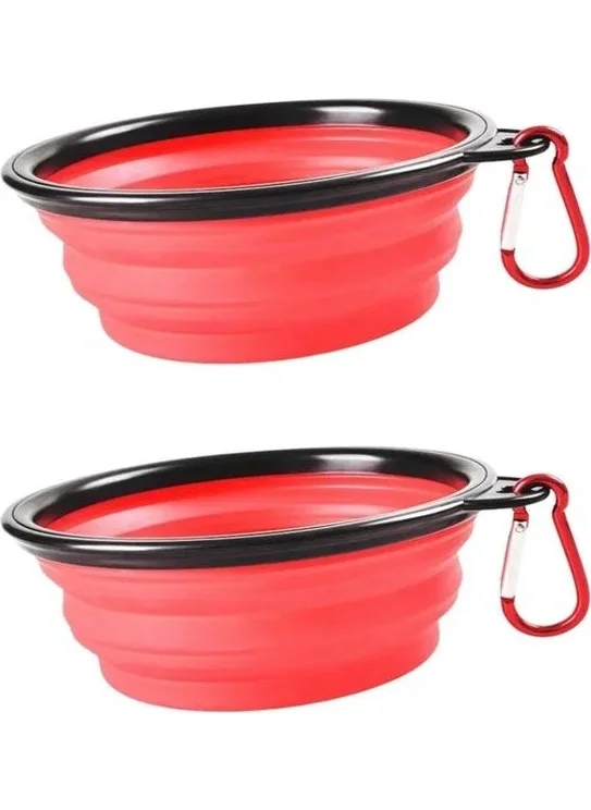 بت كيت 2 Pieces Foldable and Portable Cat-Dog Food and Water Bowl Pet Useful Toy
