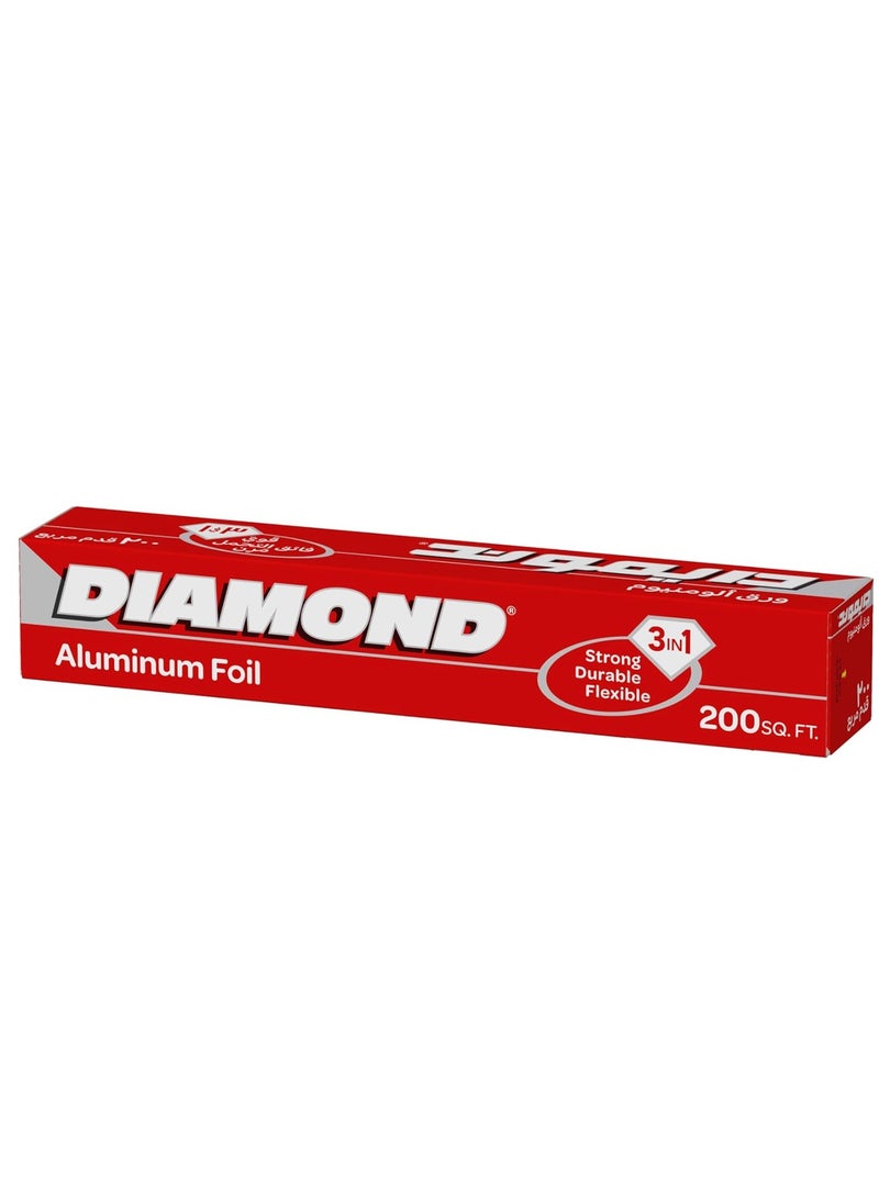 Diamond Aluminum Foil Silver 200Sq Feet - Image 1