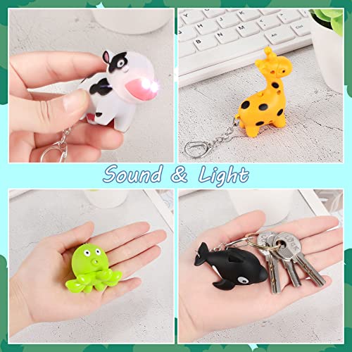Kenning 6 Pieces Animal Flashlight Keychain Mini Pediatric Nurse Flashlight Badge Reel Pediatric Pen Lights Keychain for Nursing Staff Urgent Care(Cute) - Image 3