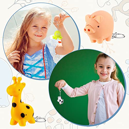 Kenning 6 Pieces Animal Flashlight Keychain Mini Pediatric Nurse Flashlight Badge Reel Pediatric Pen Lights Keychain for Nursing Staff Urgent Care(Cute) - Image 5