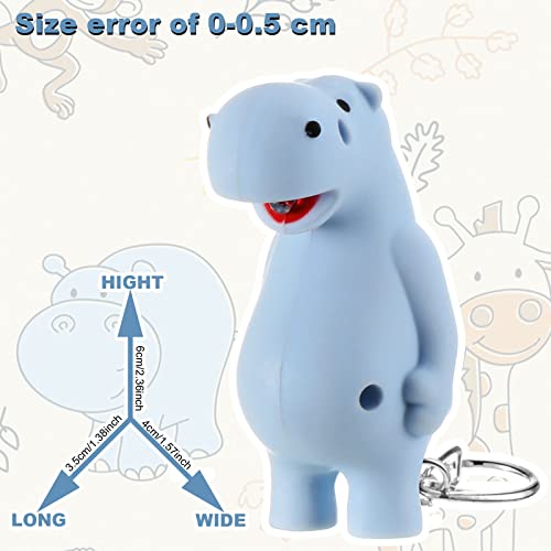 Kenning 6 Pieces Animal Flashlight Keychain Mini Pediatric Nurse Flashlight Badge Reel Pediatric Pen Lights Keychain for Nursing Staff Urgent Care(Cute) - Image 2
