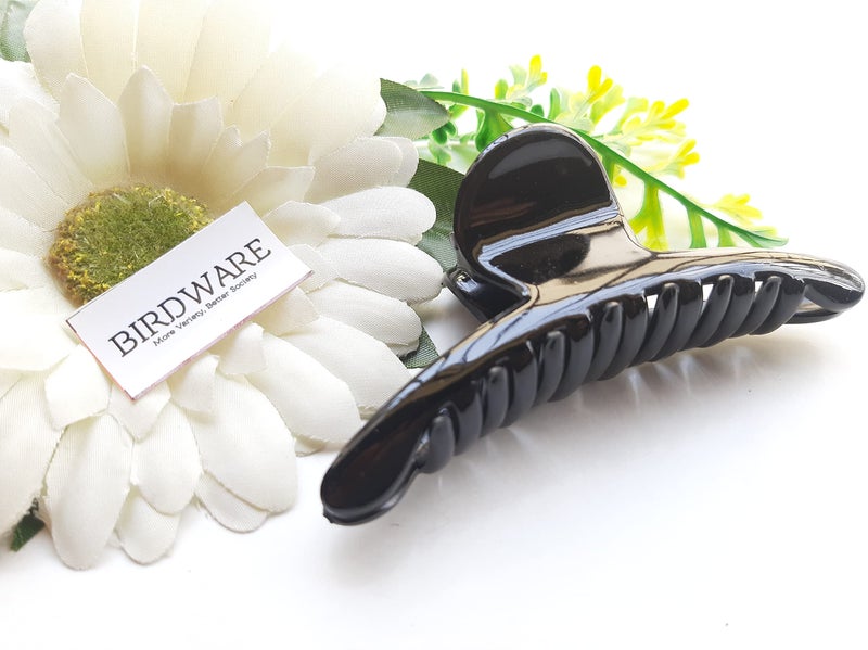 BIRDWARE Big-Size Imported Acrylic Material Stone Butterfly Hair Clips For Women (Pack of 3 Pc) | Hair Clutchers | Hair Clip (Black) - Image 5