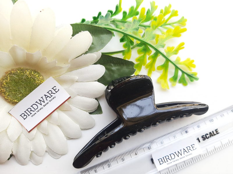 BIRDWARE Big-Size Imported Acrylic Material Stone Butterfly Hair Clips For Women (Pack of 3 Pc) | Hair Clutchers | Hair Clip (Black) - Image 4