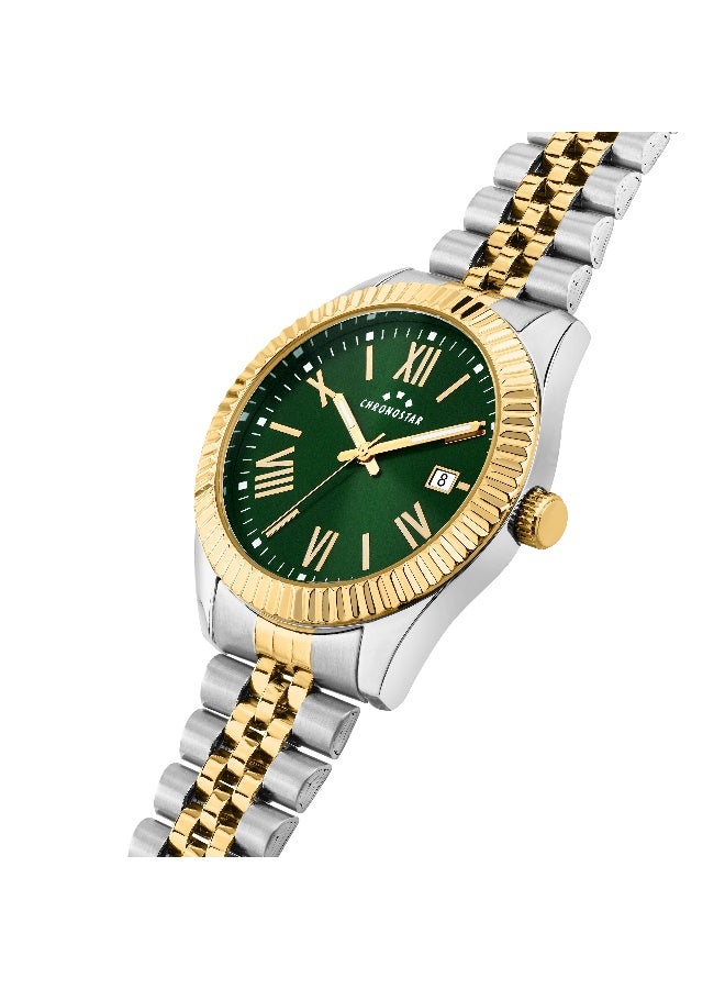 Chronostar Men's Green Round Analog Dial with Multicolour Stainless Steel Band Watch - 41mm - R3753312011 - Image 2