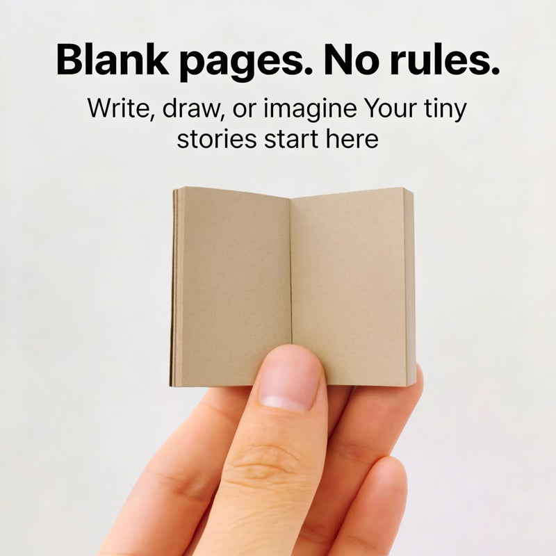 VDFZHL Mini Blank Book Set (10 Pack) with Wooden Box â€“ Tiny Flip Books for Journaling, Drawing, Dollhouse Decor & Creative Gifts - Image 3