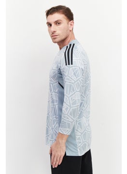 Adidas Men Sportswear Fit Long Sleeve Training Jersey, Light Grey Combo  - Image 3