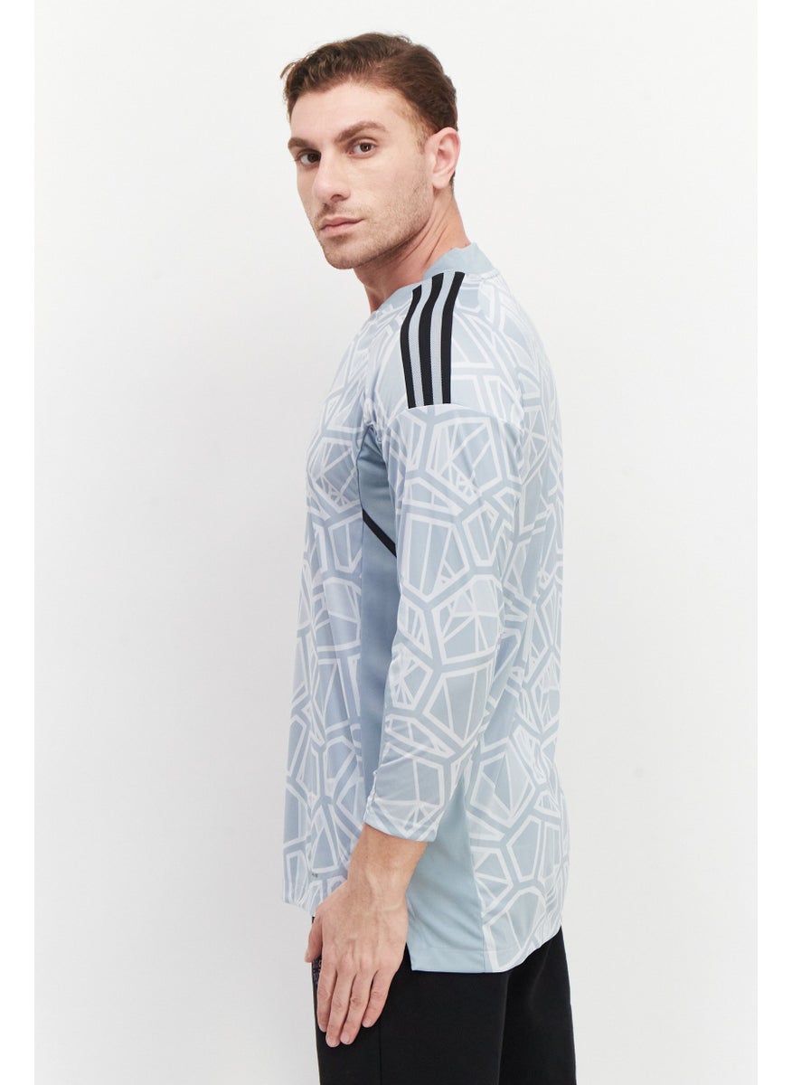 Adidas Men Sportswear Fit Long Sleeve Training Jersey, Light Grey Combo  - Image 3